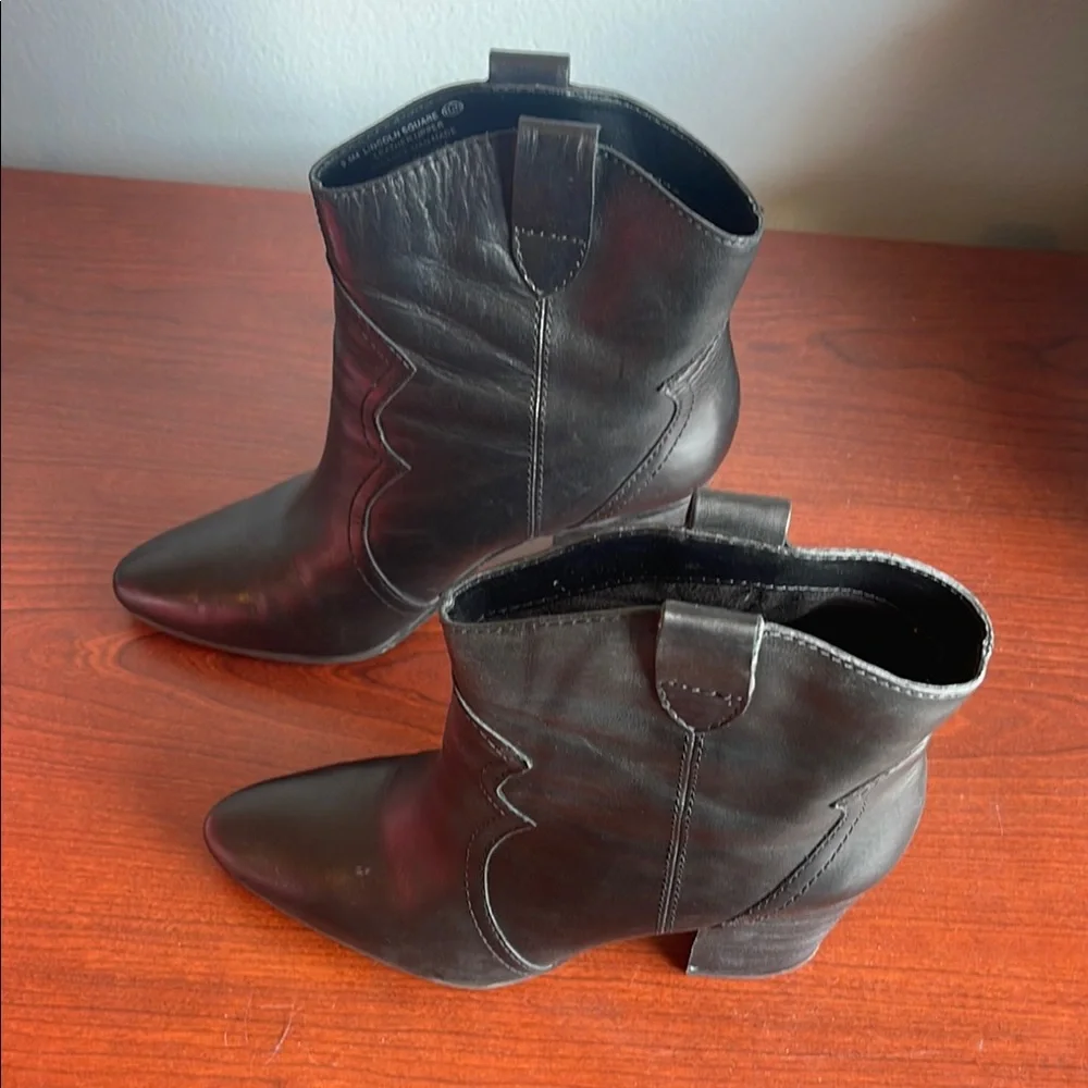 Black Leather Ankle Boots